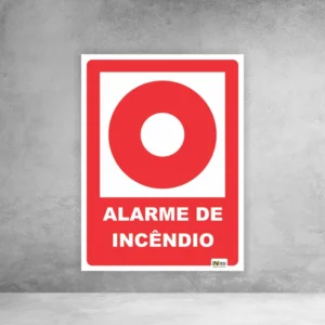 Placa de Sinalização de Incêndio e Alarme - Comando Manual de Alarme de Incêndio - Fotoluminescente - E2