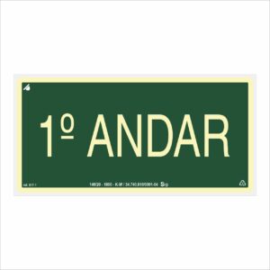 Placa Fotoluminescente de Sinalização de Pavimentos- 1º ao 15º Andar - S17