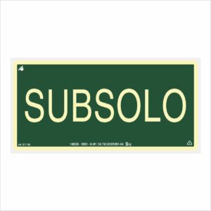 Placa Fotoluminescente de Sinalização de Pavimentos- Subsolo - 1º - 2º - 3º - S17 SS