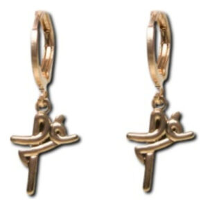 Brinco Argola Pingente Crucifixo Fé Semijoia